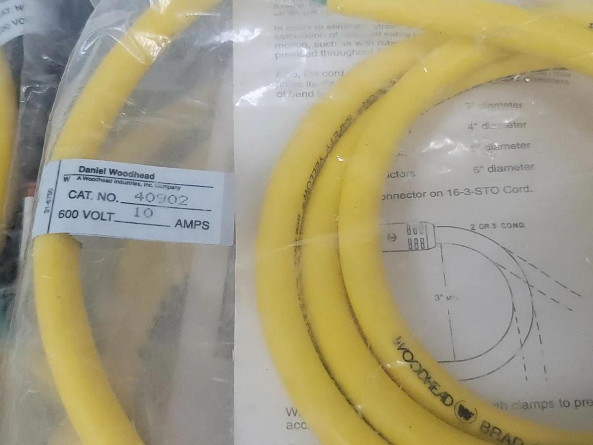 Used LOT OF 4 NEW BRAD HARRISON WOODHEAD 40902 MINI-CHANGE CORDSETS 600VOLT, 10AMPS