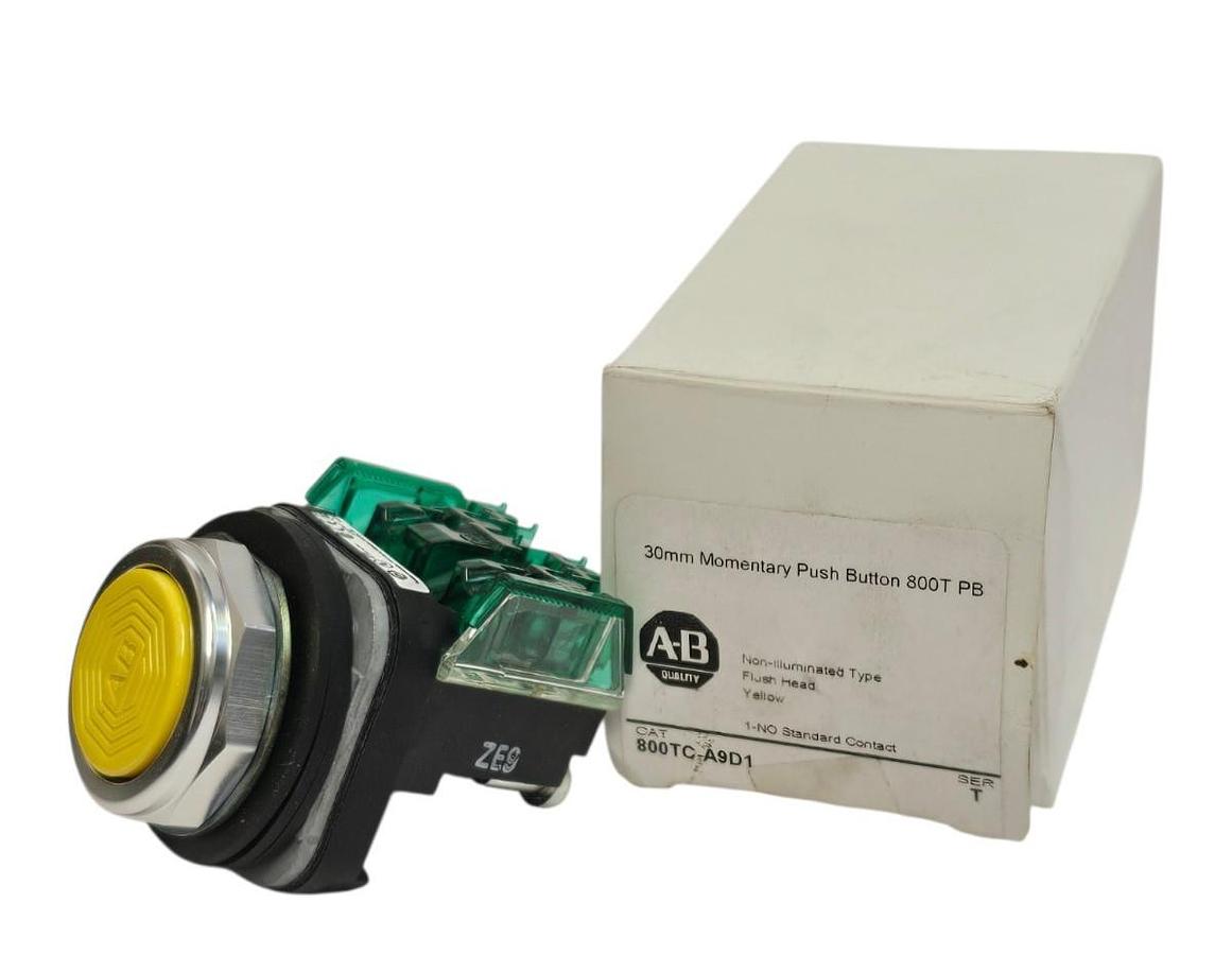 NIB ALLEN BRADLEY 800TC-A9D1 PUSH BUTTON 800TCA9D1 SER. T (YELLOW)