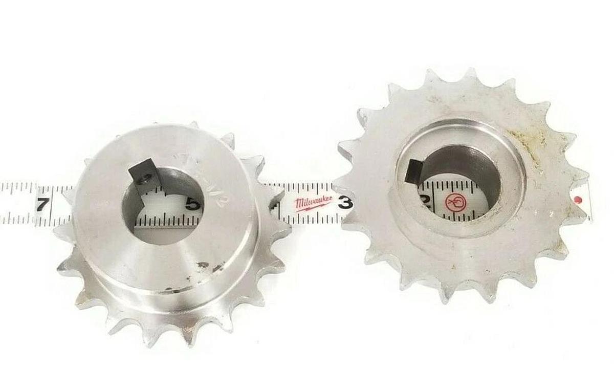 Used LOT OF 2 AVE INDUSTRIES Z18-1/2 SPROCKETS 18-TOOTH 1'' IN. KEYED BORE Z1812
