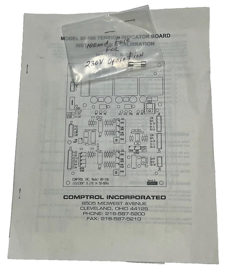 Comptrol 80-166 Tension Indicator Main Board Pcb for CTI-1000 Tension Indicator