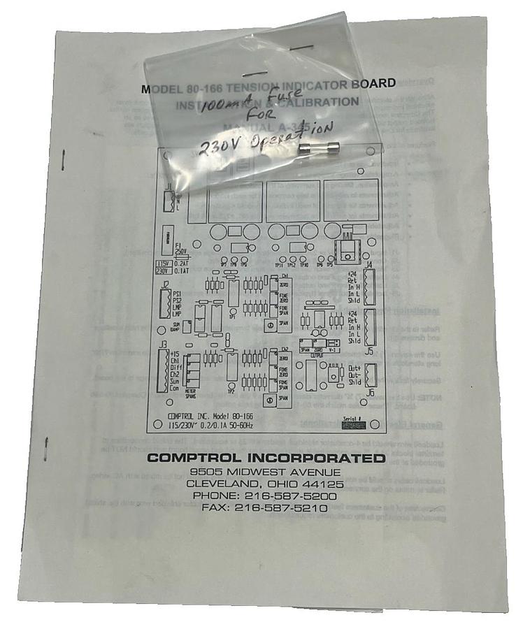 Used Comptrol 80-166 Tension Indicator Main Board Pcb for CTI-1000 Tension Indicator
