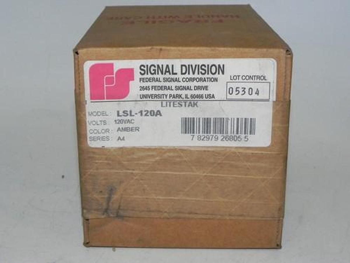 FACTORY SEALED, SIGNAL DIVISION LITESTAK LSL-120A SER. A4 120VAC COLOR: AMBER