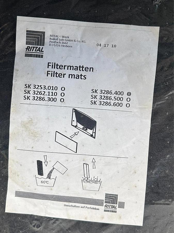 Used 2 NEW RITTAL 3286.400 / 3286400 FILTER MATS FOR COOLING UNITS NSFS