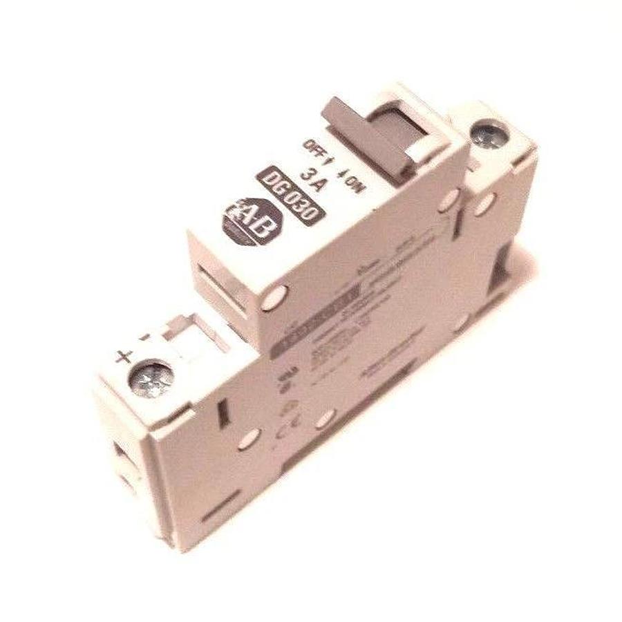 Used LOT OF 2 ALLEN BRADLEY 1492-CB1-DG030 CIRCUIT BREAKERS 3A, SER. B, 1492CB1DG0