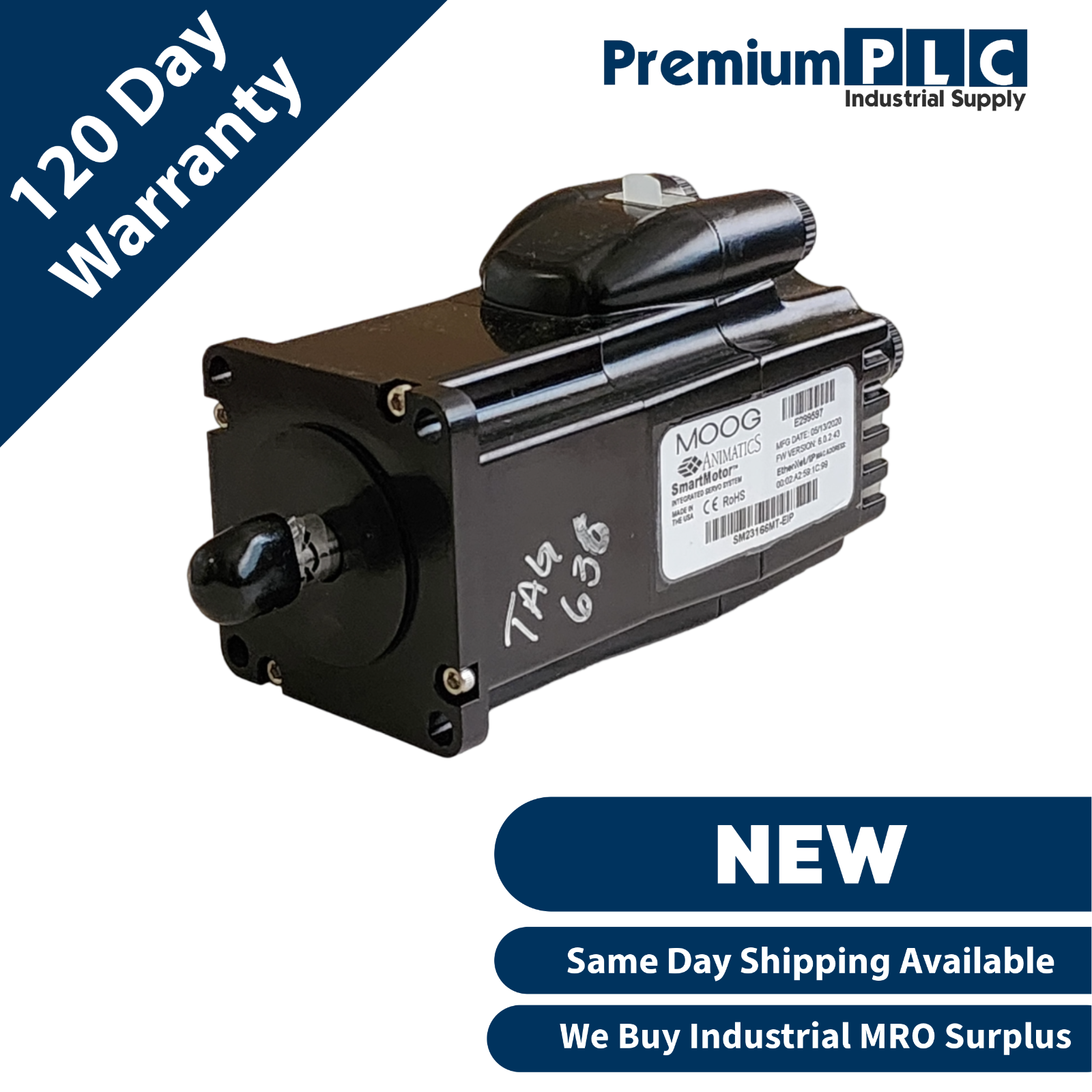Used NEW MOOG ANIMATICS SM23166MT-EIP EtherNet/IP CLASS 6 SmartMotor SERVO MOTOR