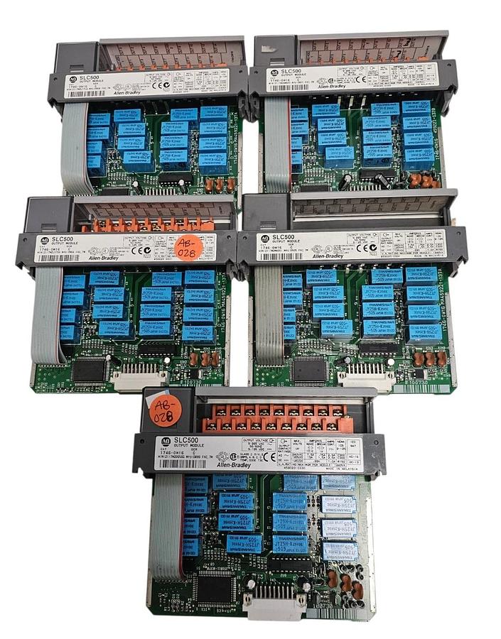 Used LOT OF 5 ALLEN BRADLEY 1746-OW16 SER. C OUTPUT MODULES 1746OW16