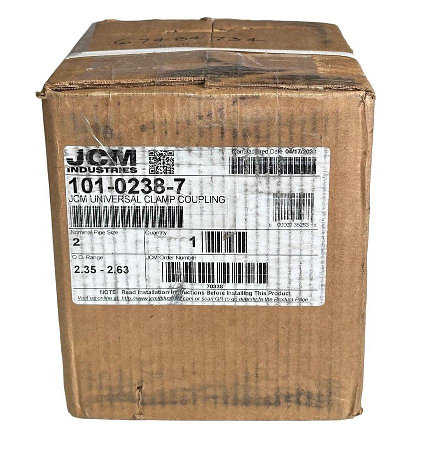 Used NEW JCM INDUSTRIES 101-0238-7 / 10102387 JCM UNIVERSAL CLAMP COUPLING 2''