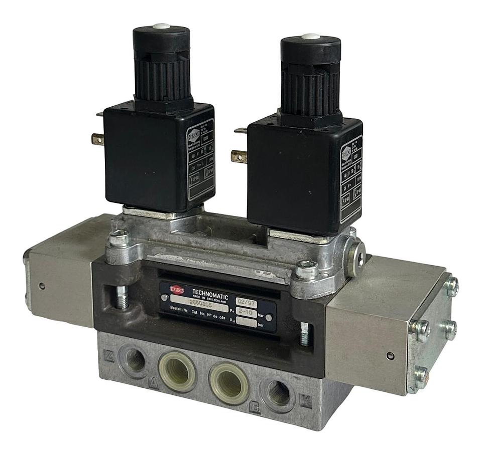 Used NEW HERION TECHNOMATIC 2550805 SOLENOID VALVE W/ 0200 48V COILS 50Hz 2-10BAR