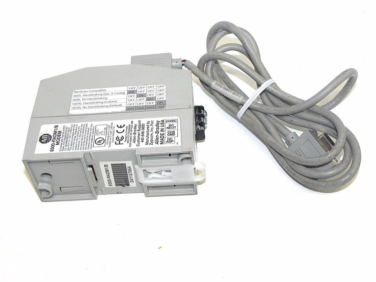Used ALLEN BRADLEY 9300-RADM1/B REMOTE ACCESS DIAL-IN MODEM 9300-RADM1, W/ CABLE
