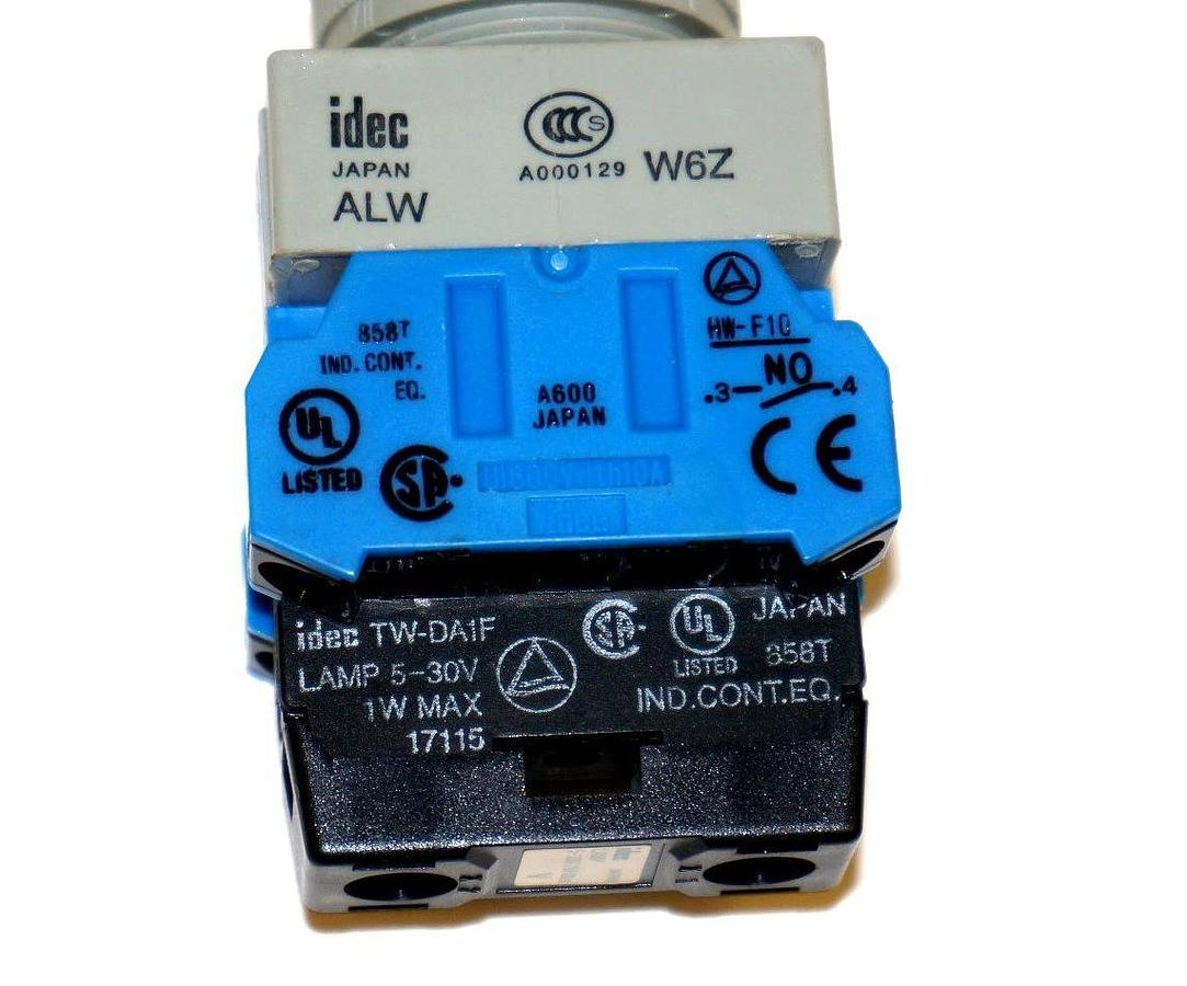 NEW IDEC ALW-W6Z GREEN PUSHBUTTON W/ TW-DAIF LAMP 5-30V