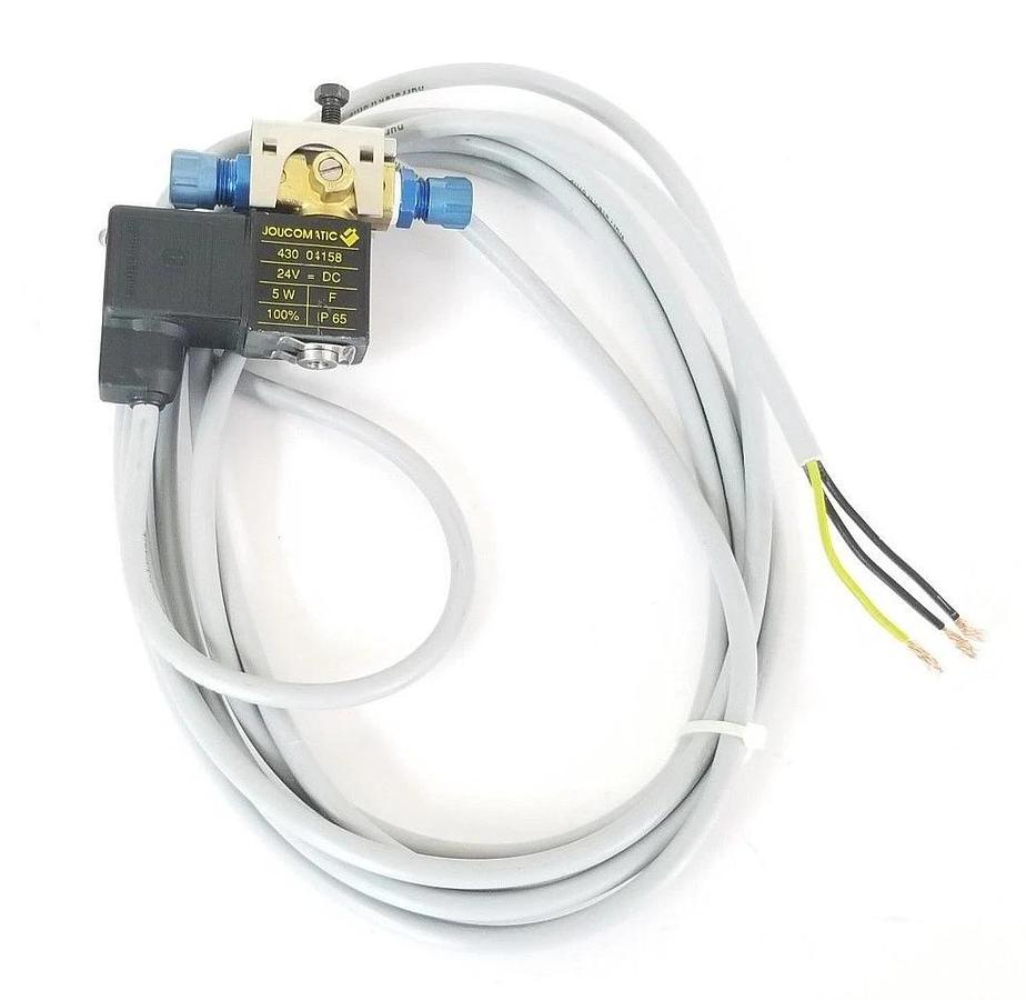 Used JOUCOMATIC 10700124-24V SOLENOID VALVE W/ MURRELEKTRONIK 3124428 PLUG/CABLE ASSY
