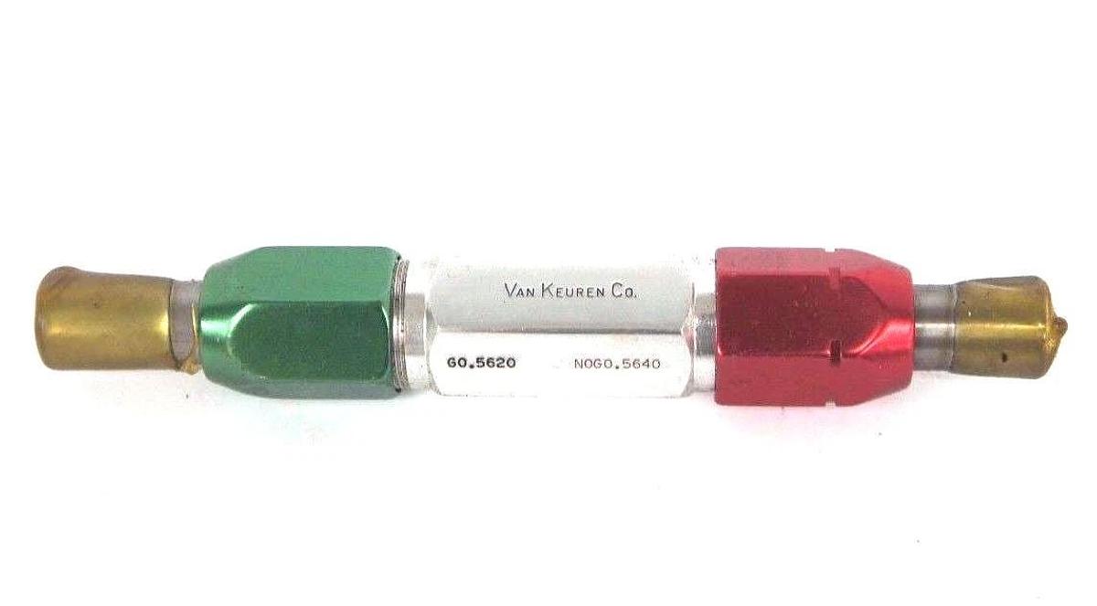 Used VAN KEUREN CO G-2-1064 PLUG GAGE GO 0.5620MM NO GO 0.5640MM