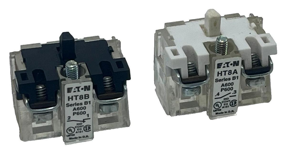 Eaton HT800 Series Contact Block Set - (1) HT8A NO & (1) HT8B NC - 30mm NEMA