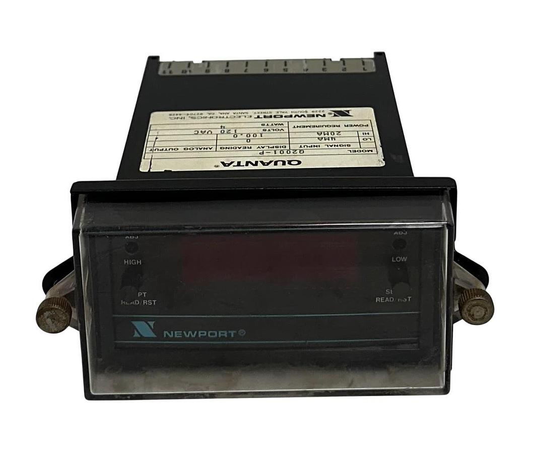 Used NEWPORT Q2001-P / Q2001P QUANTA DIGITAL PROCESS PANEL METER 4-20mA 120V USNP