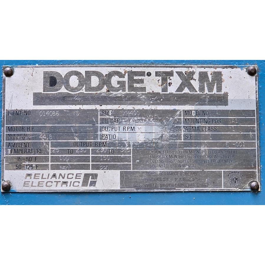 Used Dodge TXM-400 | TXM400-256T TXM Gear Reducer Ratio 9.137 192RPM REMAN.