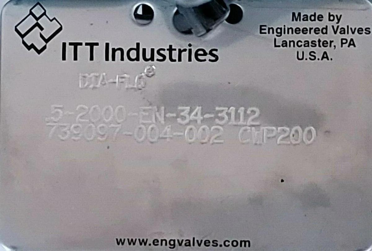 Used LOT OF 2 ITT ENGINEERED NO. 12 AIR MOTOR VALVES