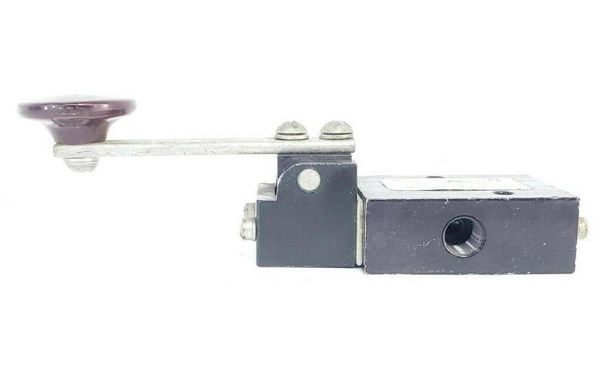 Used AIR-MITE 3-WAY SOLENOID VALVE WITH LEVER HANDLE