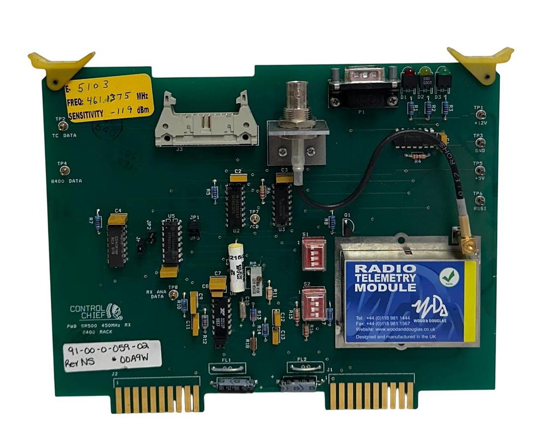 Used CONTROL CHIEF 91-00-0-059-02 / 9100005902 REMOTE TRANSMITTER BOARD SR500 USNP