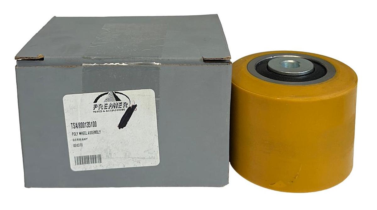 Used HYSTER PREMIER 800135100 / HY800135100 OEM POLY WHEEL ASSEMBLY FOR FORKLIFT NSMP