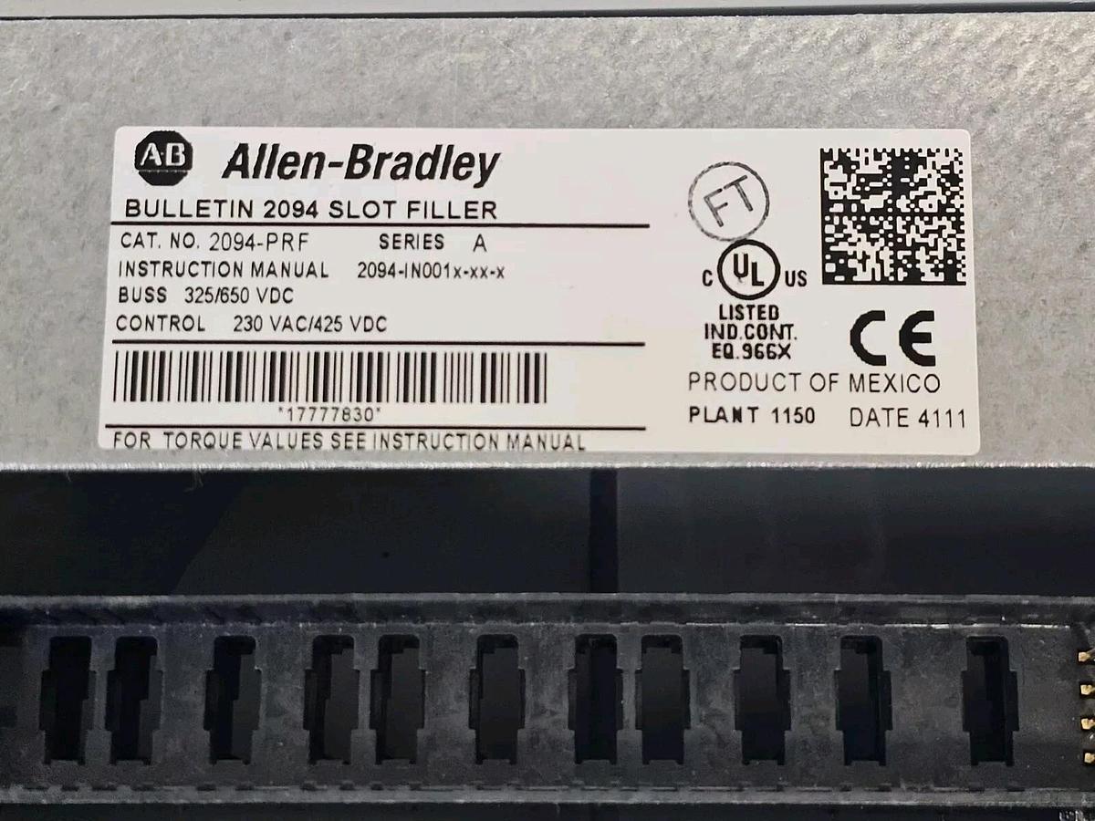 Used NIB ALLEN BRADLEY 2094-PRF MODULE SLOT FILLER 2094PRF SER. A