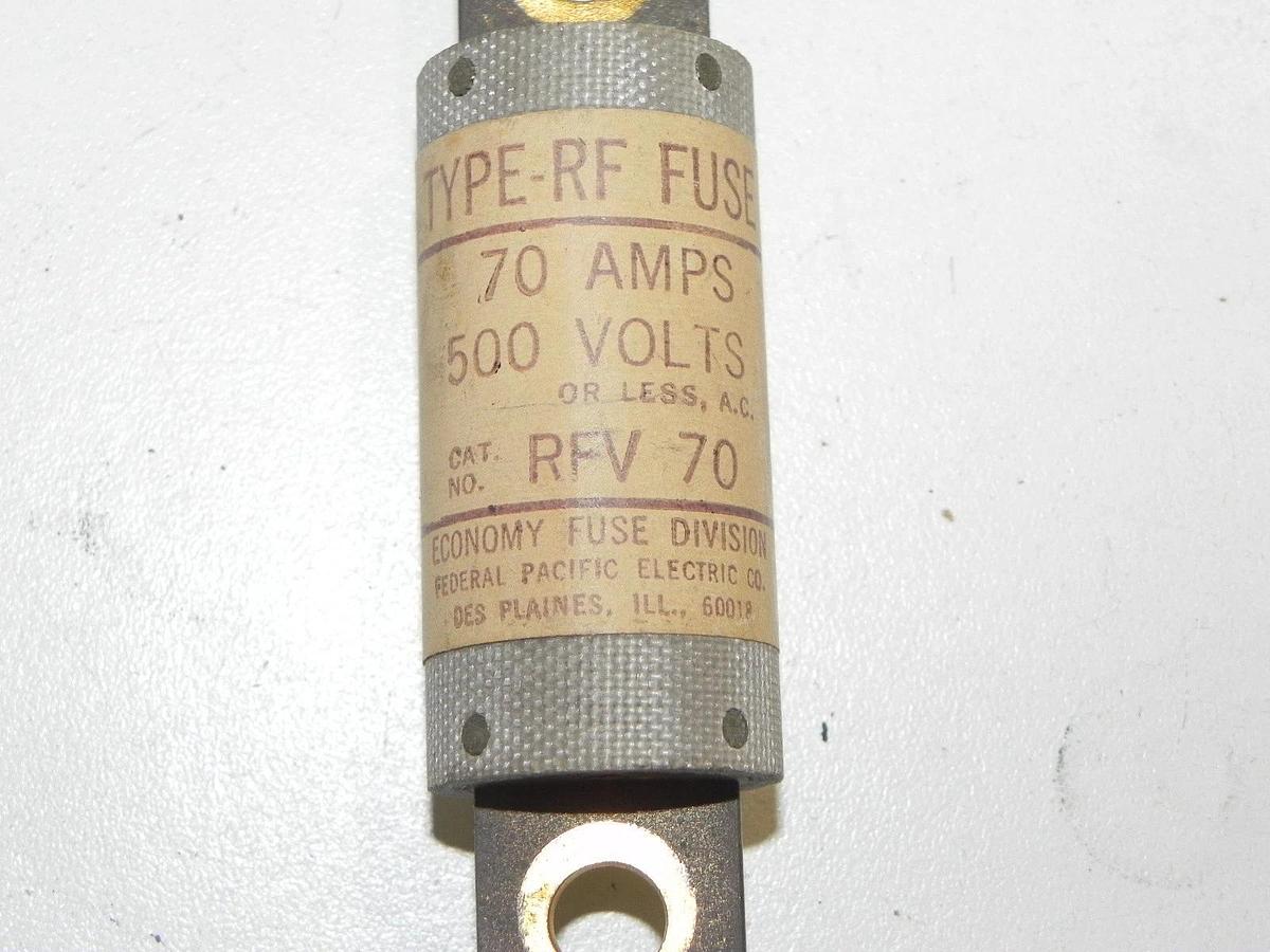 Used LOT OF 2 RELIANCE ELECTRIC RFV 70 FUSES 70AMP 500VAC RECTIFER TYPE RFV70