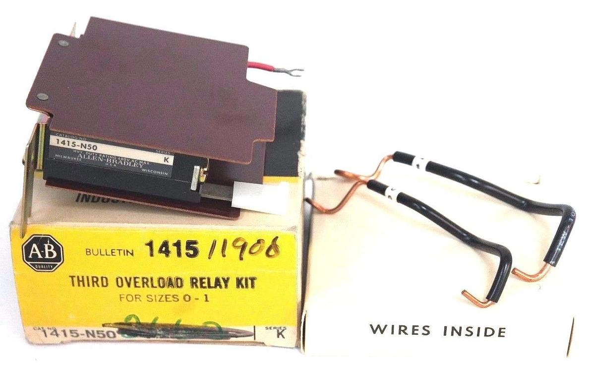 Used NIB ALLEN BRADLEY 1415-N50 SERIES. K THIRD OVERLOAD RELAY KIT FOR SIZES 0-1