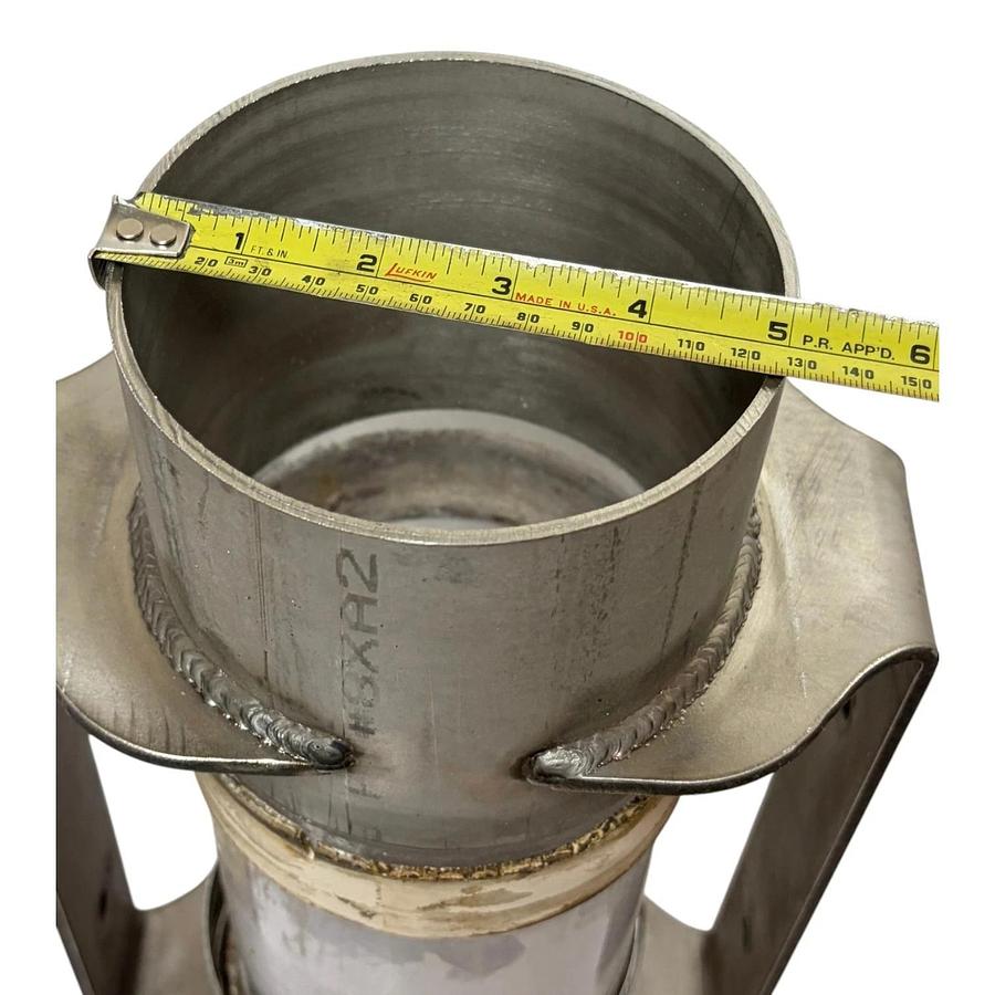 Used Stainless Steel Pneumatic Conveying Sight Glass Coupler 5" OD 18" Long