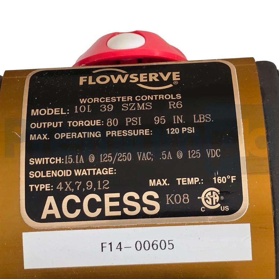Flowserve Worcester Series 39 Actuator 10L-39-SZMS-R6 & B446TSW Ball Valve NSNP