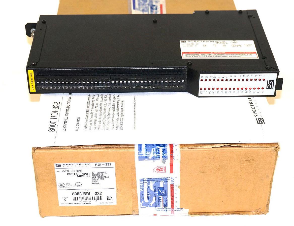 Used NIB SPECTRUM CONTROLS 8000-RDI-332 INPUT MODULE SER. C, 32 CHANNEL, 8000RDI332