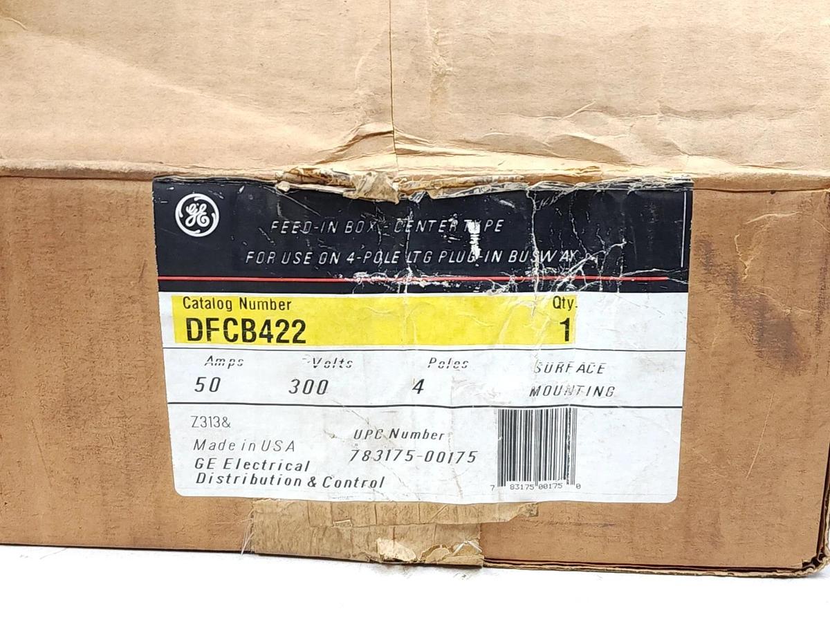 Used NEW GENERAL ELECTRIC DFCB422 FEED-IN BOX 50A 300V 4P CENTER TYPE