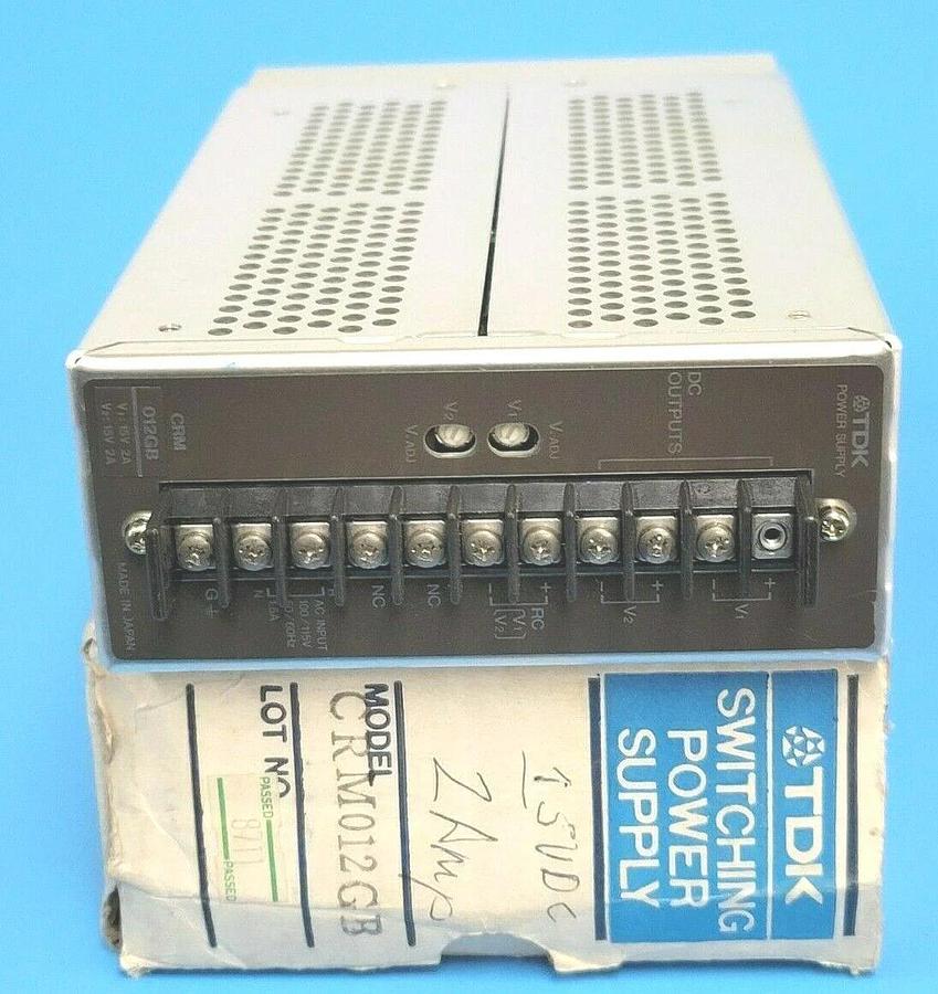 Used TDK CRM012GB SWITCHING POWER SUPPLY 60W 2AMP 15V OUTPUT 100/115V INPUT