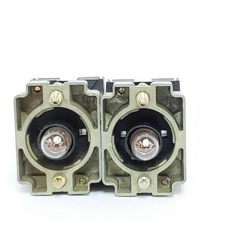 Used LOT OF 2 TELEMECANIQUE ZB2BV94 PILOT LIGHT HEADS 25310, 6V 1.2W