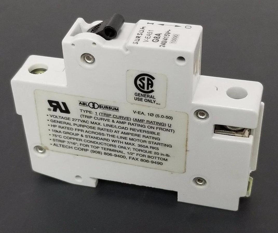 Used SURSUM V-EA51 CIRCUIT BREAKER 8A, G8A, 240/415V, VEA51
