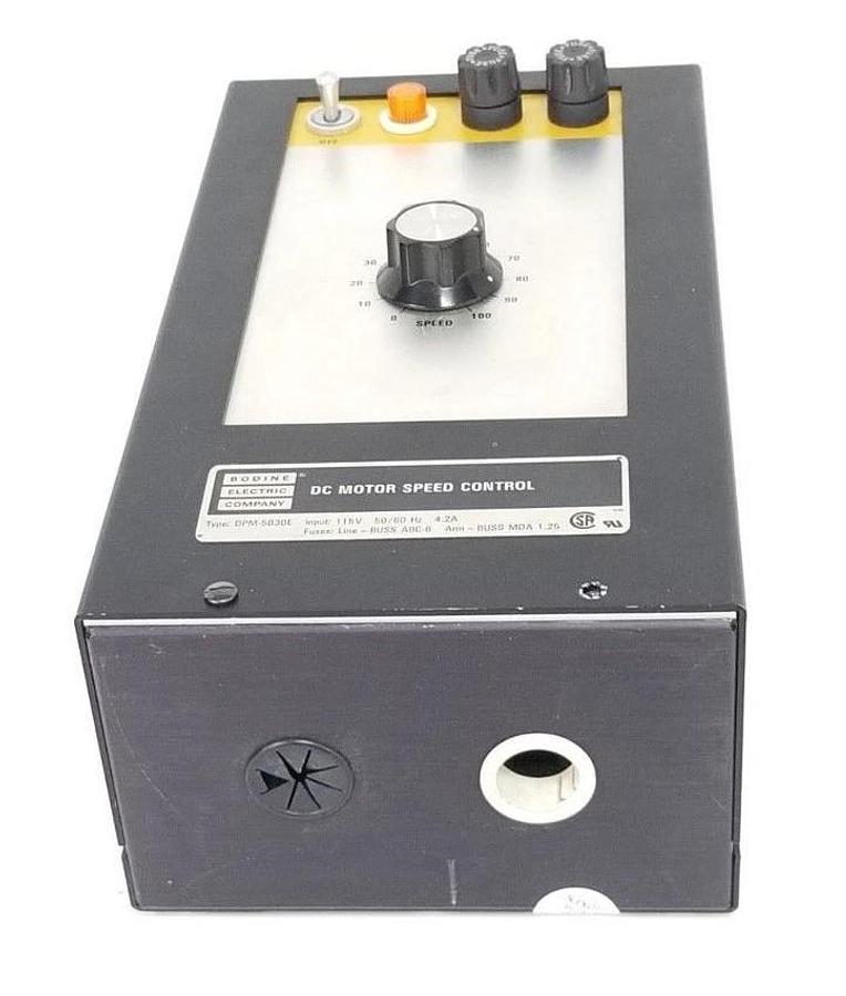Used BODINE ELECTRIC CO. DPM-5030E DC MOTOR SPEED CONTROL 115V 50/60HZ (FOR PARTS)