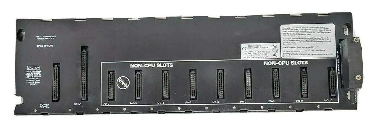 Used GE FANUC IC693CHS391M 10-SLOT BASE EMI ENHANCED