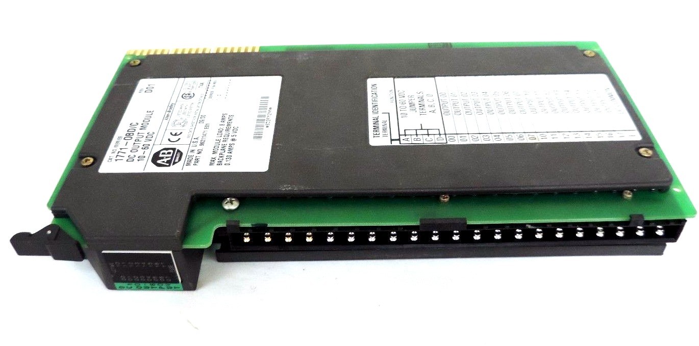 Used ALLEN BRADLEY 1771-OBD/C REV. D01 DC OUTPUT MODULE 10-60 VDC 1771OBD REV. E01