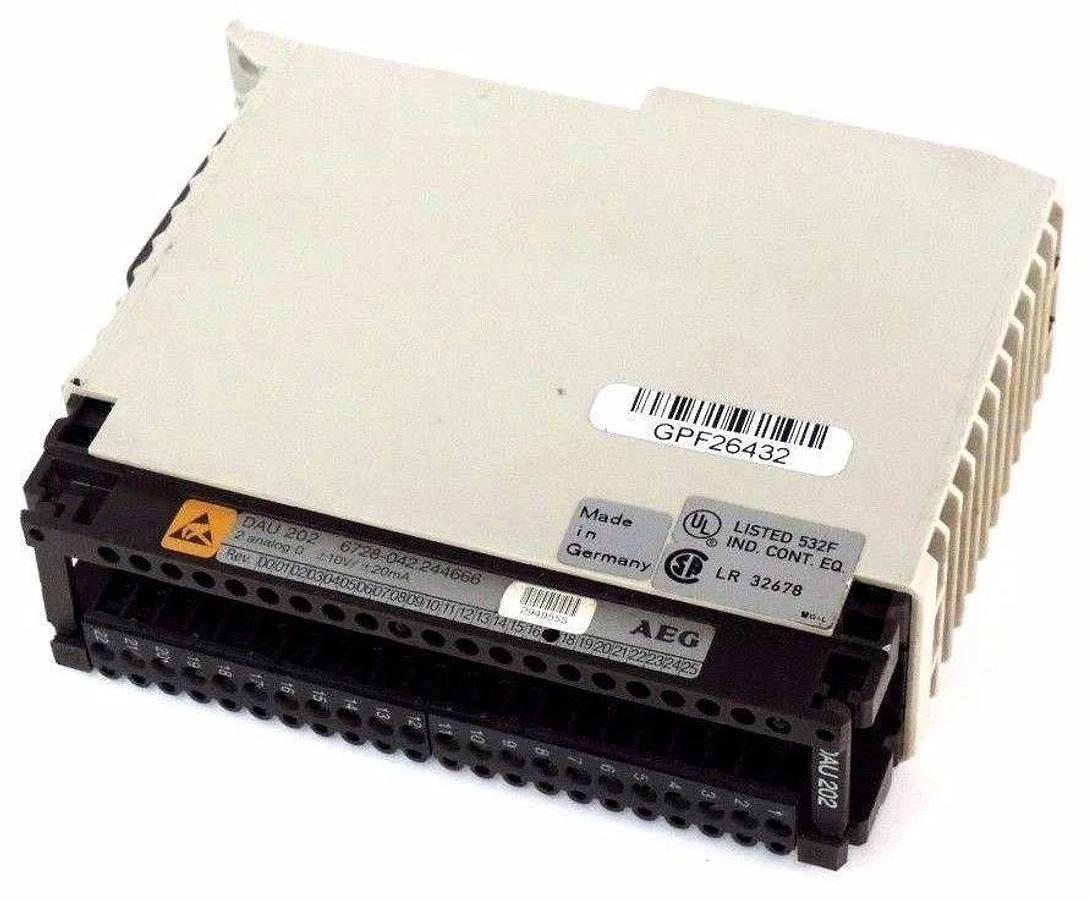 Used AEG DAU 202 OUTPUT MODULE ANALOG 6728-042.244666 REV 17 DAU202