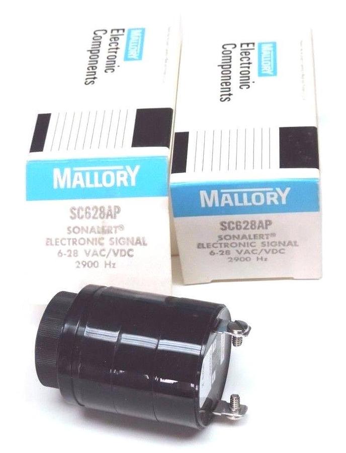 Used LOT OF 2 NIB MALLORY SC628AP SONALERT ELECTRONIC SIGNAL 6-28 VAC/VDC, 2900 HZ