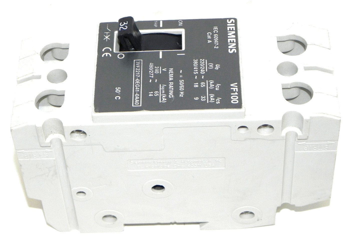 Used SIEMENS 3VF2217-0EG41-0AA0 CIRCUIT BREAKER VF100 3VF22170EG410AA0