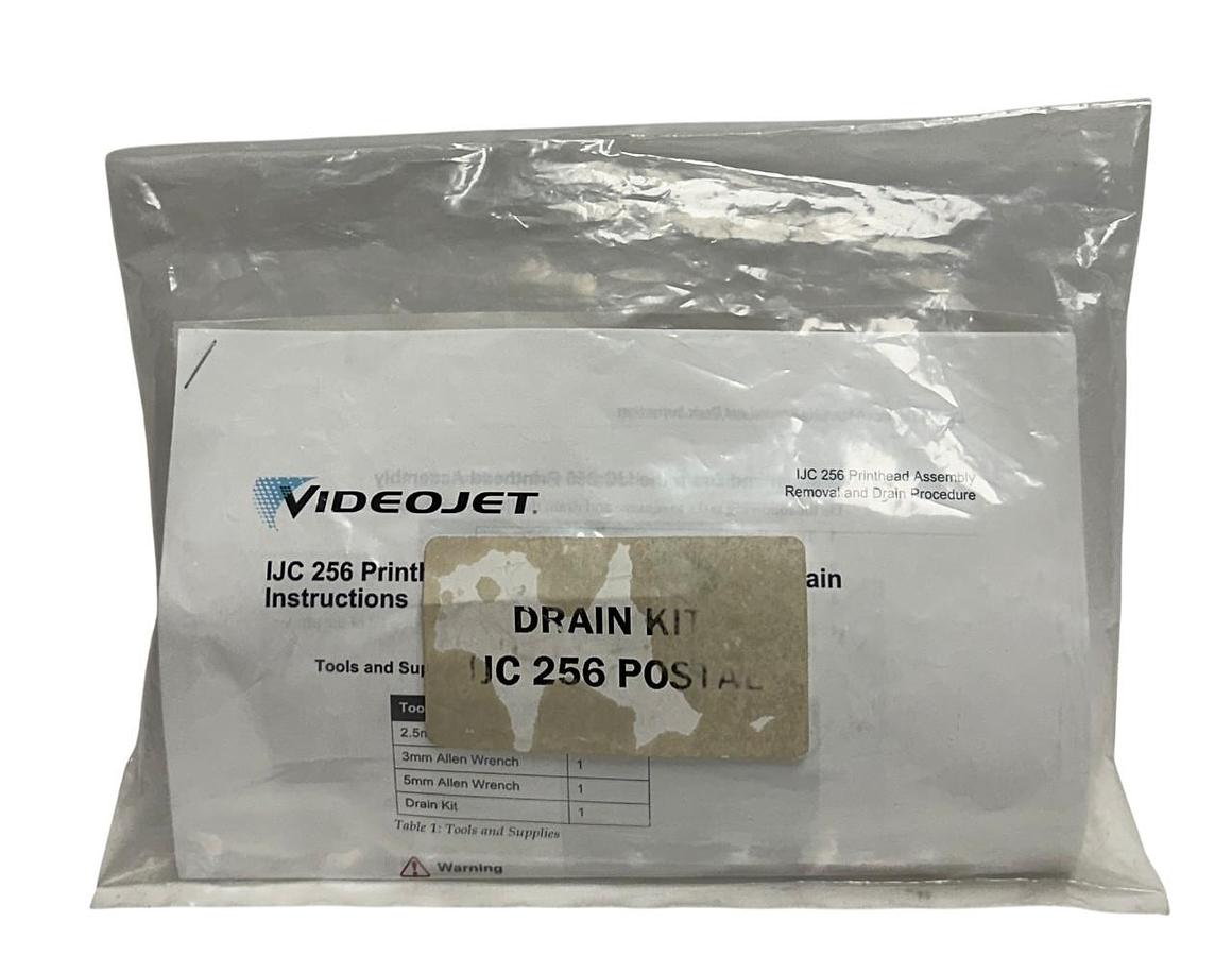 Used VIDEOJET IJC-256 / IJC256 OEM PRINTHEAD REMOVAL AND DRAIN KIT 36710 NSFS