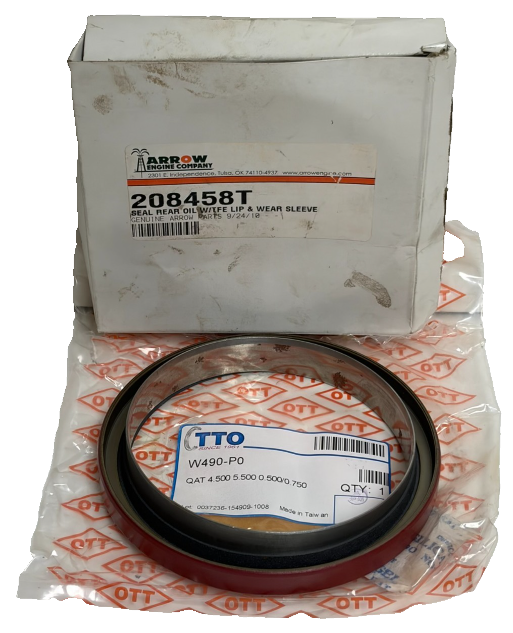 Used New Arrow Engine Company 208458T Rear Oil Seal with TFE Lip & Wear Sleeve