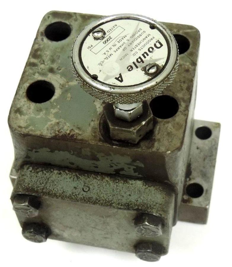Used DOUBLE A PRODUCTS QWA3-165-2M-13 PRESSURE RELIEF VALVE QWA31652M13, 2000 PSI