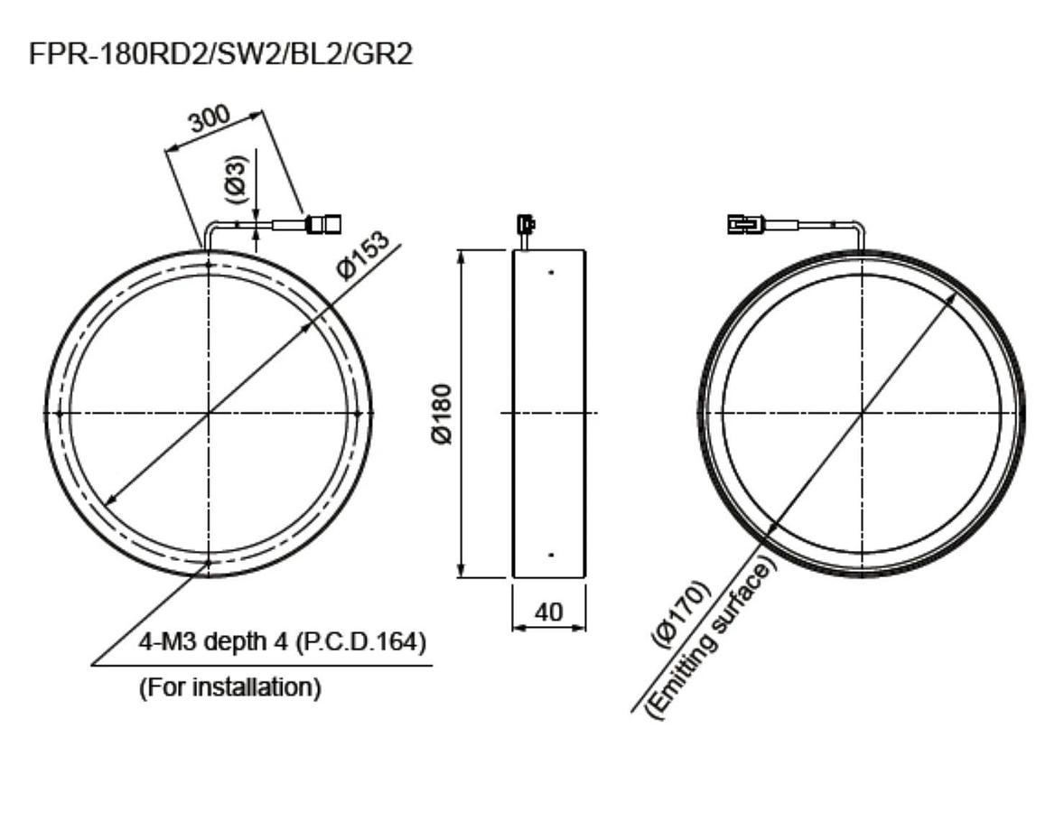 NEW CCS FPR-180BL2 FPR MACHINE VISION BLUE LED RING LIGHT 180mm OD 24VDC 1006137