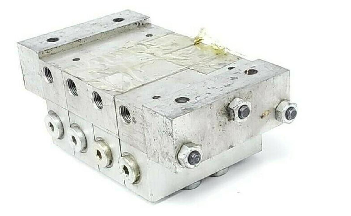 Used LUBRIQUIP HDV-9-A26 MANIFOLD BLOCK VALVE ASSEMBLY MSP-5T MSP5T HDV9A26