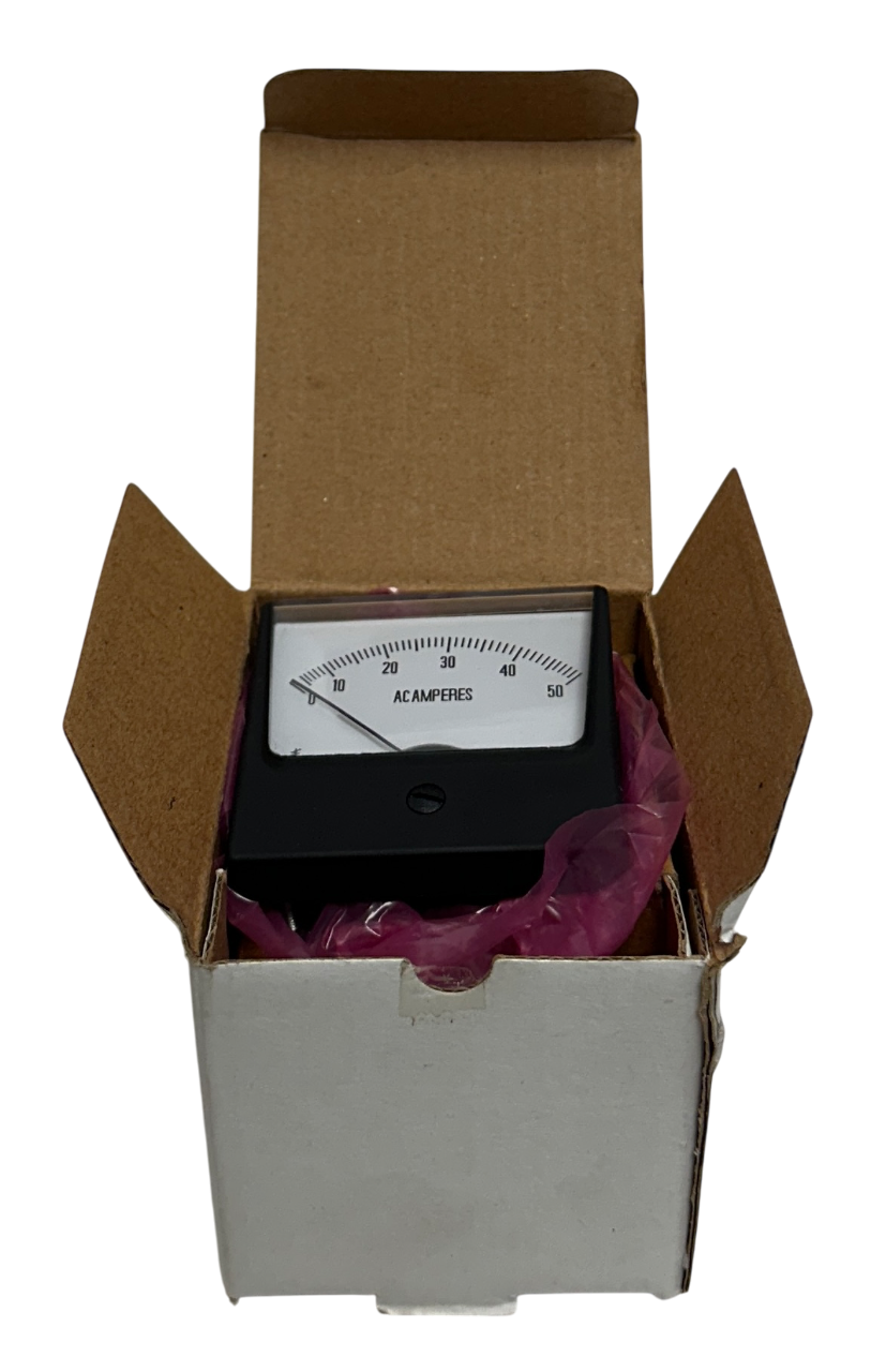 Used RISH VISTA 212 / 12G385 ANALOG PANEL METER AC AMMETER 0/50 AMPS AC 50/60Hz NSMP