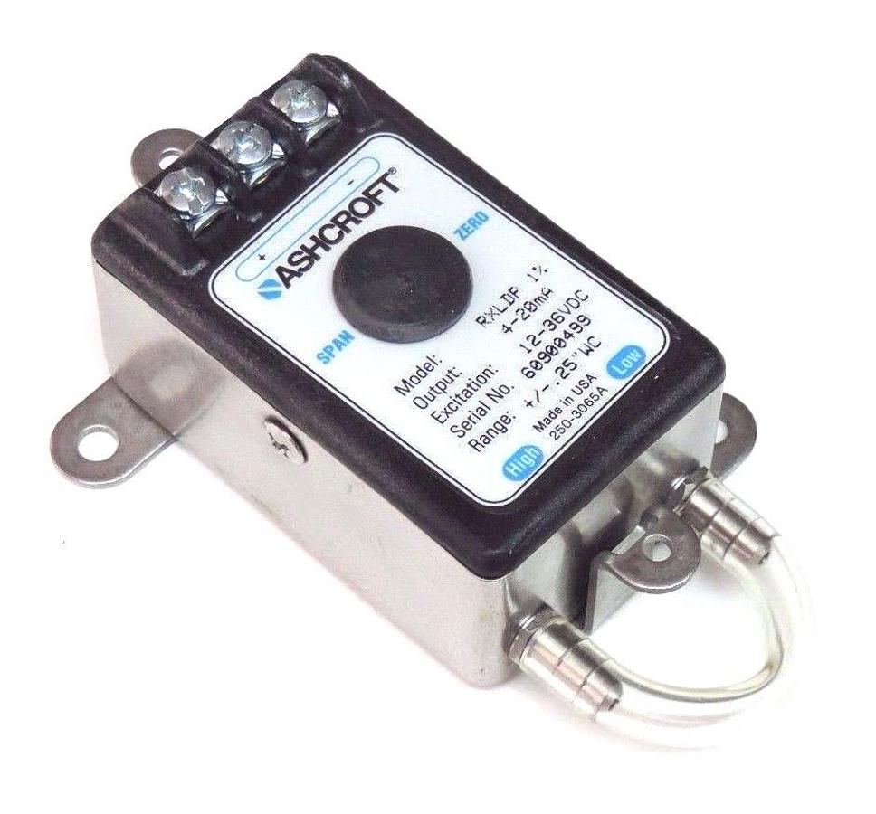 Used NIB ASHCROFT ASH-RX-D-100-B-M-MB4-42-B-P25IW PRESSURE TRANSMITTER 4-20MA, RXLDP