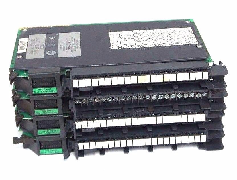 Used LOT OF 4 ALLEN BRADLEY 1771-OBD VDC OUPUT MODULES W/ 1771-WG WIRE HARNESS ARM