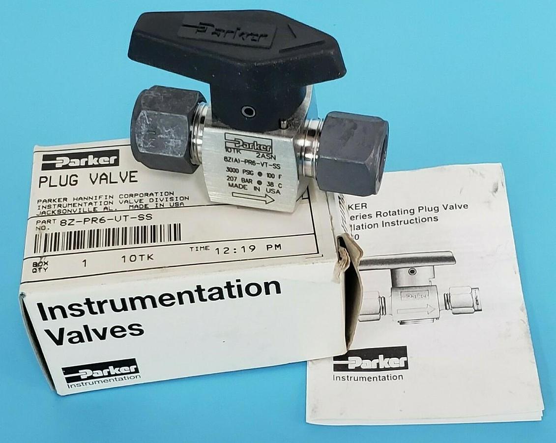 NIB PARKER 8Z-PR6-VT-SS PLUG VALVE 8ZPR6VTSS