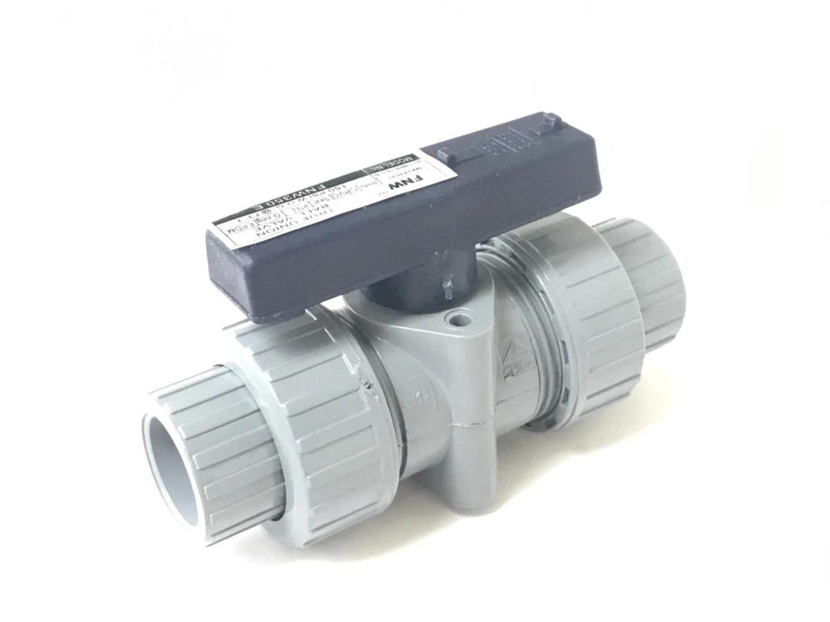 Used NIB FNW FNW350ED 1/2" CPVC TRUE UNION BALL VALVE 150PSI, FNW350E *MISSING PART*