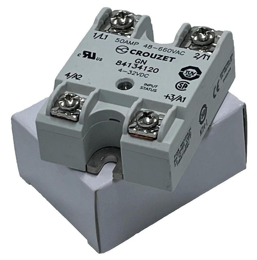 Crouzet 84134120 Solid State Relay - 50A, 48-660VAC Output, 4-32VDC Control